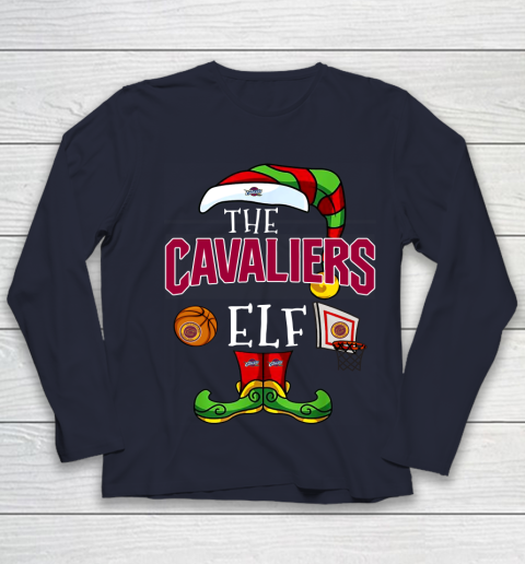 Cleveland Cavaliers Christmas ELF Funny NBA Youth Long Sleeve 2