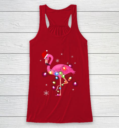 Pink Flamingo Christmas Racerback Tank 4