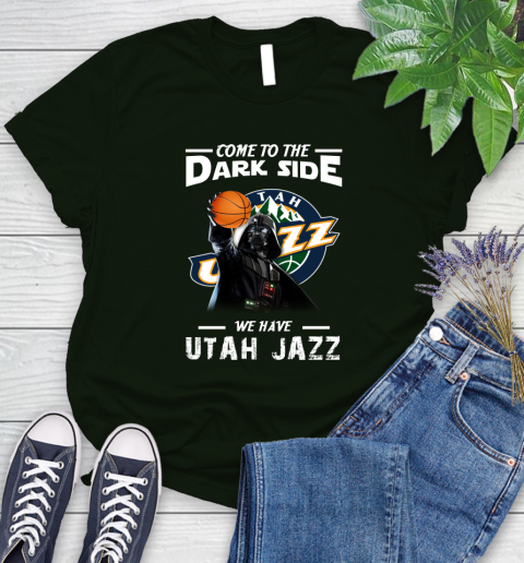 NBA Come To The Dark Side We Have Utah Jazz Star Wars Darth Vader Basketball Women's T-Shirt 6