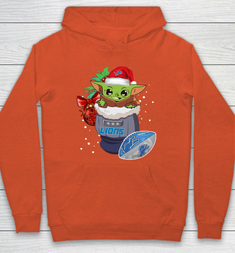 Detroit Lions Christmas Baby Yoda Star Wars Funny Happy NFL Hoodie 5
