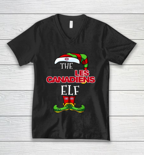 Montreal Canadiens Christmas ELF Funny NHL V-Neck T-Shirt