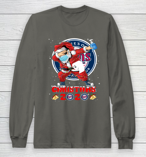 Minnesota Twins Funny Santa Claus Dabbing Christmas 2020 MLB Long Sleeve T-Shirt 5