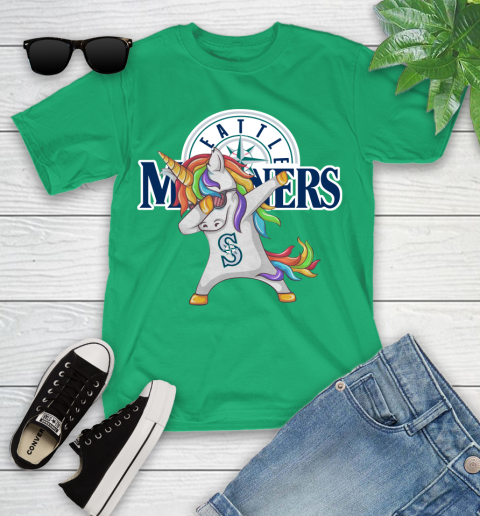 Seattle Mariners MLB Baseball Funny Unicorn Dabbing Sports Youth T-Shirt 6