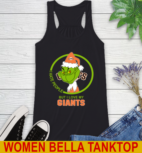 San Francisco Giants MLB Christmas Grinch I Hate People But I Love My Favorite Baseball Team Racerback Tank 2