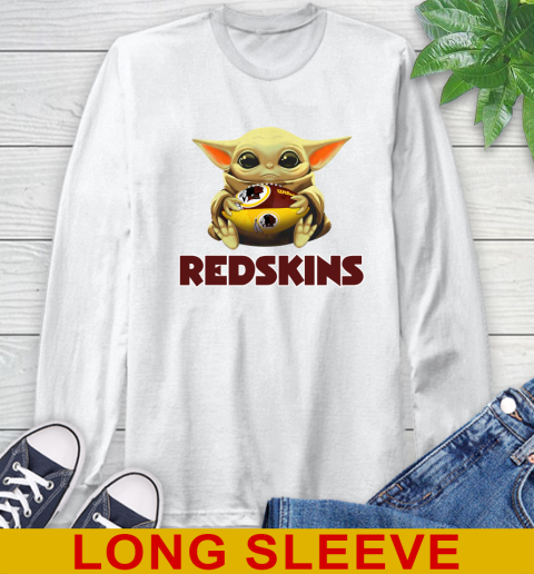 NFL Football Washington Redskins Baby Yoda Star Wars Shirt Long Sleeve T-Shirt