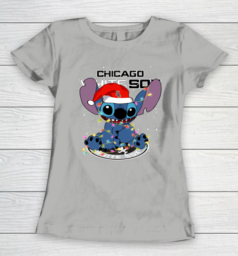 Chicago White Sox MLB noel stitch Baseball Christmas Women's T-Shirt 8