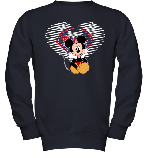 MLB Philadelphia Phillies The Heart Mickey Mouse Disney Baseball T Shirt 3lCM2N6A7MW youth sweatshirt 47 95 151514 front navy