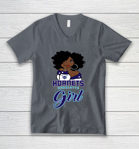 Charlotte Hornets Girl NBA V-Neck T-Shirt 5