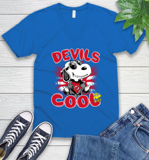 NHL Hockey New Jersey Devils Cool Snoopy Shirt V-Neck T-Shirt 5
