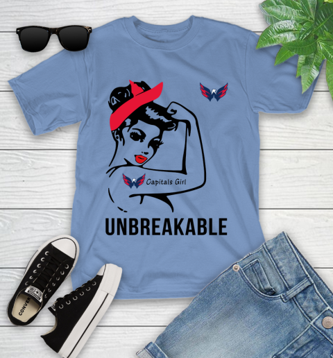 NHL Washington Capitals Girl Unbreakable Hockey Sports Youth T-Shirt 9