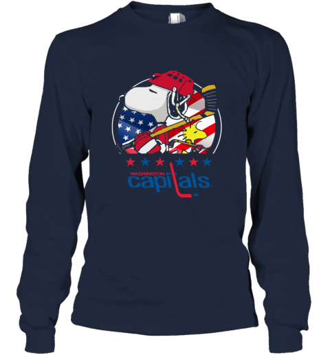 oxu1 washington capitals snoopy and woodstock nhl long sleeve tee 14 front navy