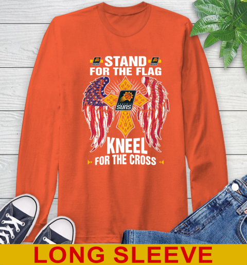 NBA Basketball Phoenix Suns Stand For Flag Kneel For The Cross Shirt Long Sleeve T-Shirt 4