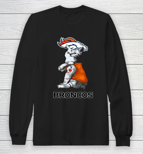 NFL Football My Cat Loves Denver Broncos Long Sleeve T-Shirt
