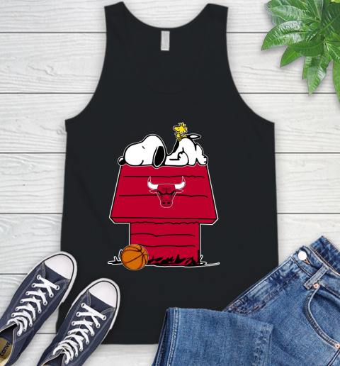 Chicago Bulls NBA Basketball Snoopy Woodstock The Peanuts Movie Tank Top 2