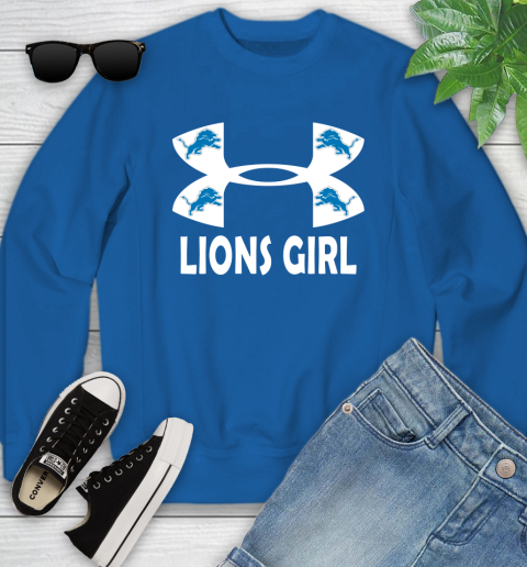 NFL Detroit Lions Girl Under Armour Football Sports Youth Sweatshirt 7