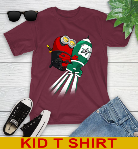 NHL Hockey Dallas Stars Deadpool Minion Marvel Shirt Youth T-Shirt 5