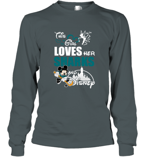 Girl Love Her SAN JOSE SHARKS And Mickey Disney ls9n girl love her san jose sharks and mickey disney long sleeve tee 14 front dark heather