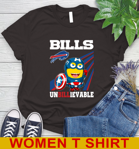 NFL Football Buffalo Bills Captain America Marvel Avengers Minion Shirt Women's T-Shirt 9