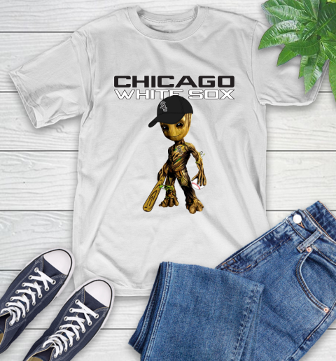 MLB Chicago White Sox Groot Guardians Of The Galaxy Baseball T-Shirt