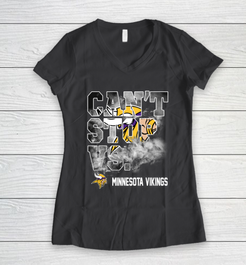 NFL Minnesota Vikings Can't Stop Vs Women's V-Neck T-Shirt 6