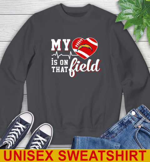NFL My Heart Is On That Field Football Sports Los Angeles Chargers Sweatshirt 7