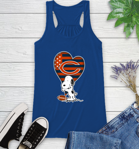 Chicago Bears NFL Football The Peanuts Movie Adorable Snoopy Racerback Tank 9