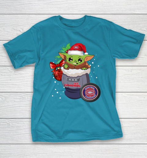 Montreal Canadiens Christmas Baby Yoda Star Wars Funny Happy NHL T-Shirt 8