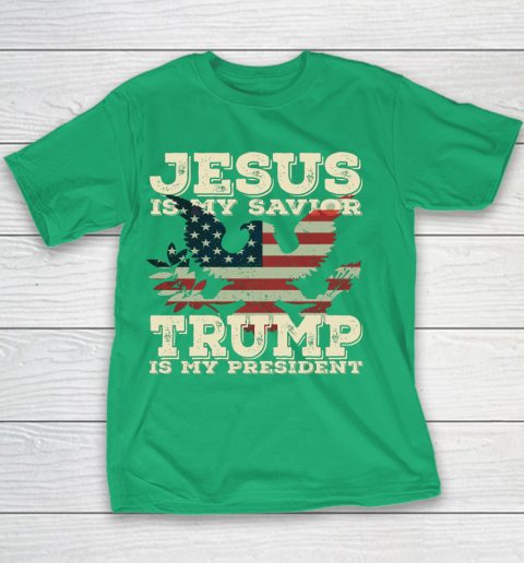 Jesus Is My Savior Trump Is My President Vintage American Youth T-Shirt 3