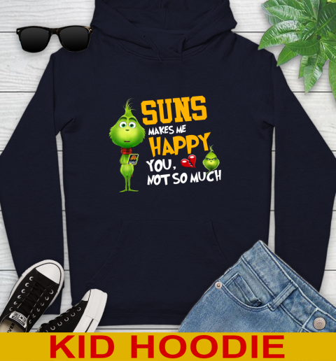 NBA Phoenix Suns Makes Me Happy You Not So Much Grinch Basketball Sports Youth Hoodie 3