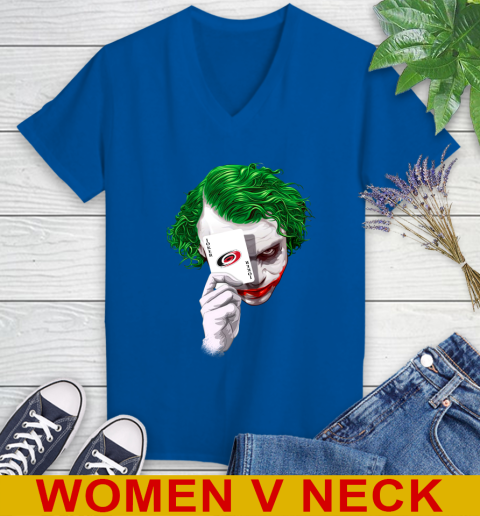 Carolina Hurricanes NHL Hockey Joker Card Shirt Women's V-Neck T-Shirt 9