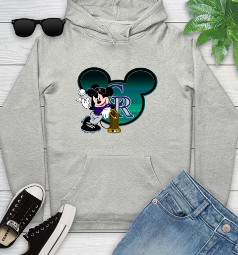 MLB Colorado Rockies The Commissioner's Trophy Mickey Mouse Disney Youth Hoodie