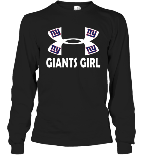 NFL New York Giants Girl Under Armour Football Sports uMGKAv7CRTF long sleeve tee 14 95 151514 front black