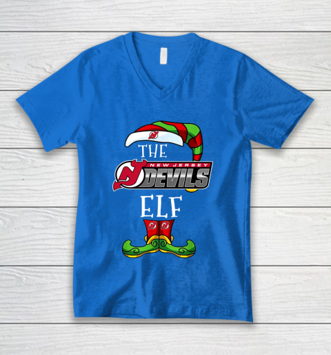 New Jersey Devils Christmas ELF Funny NHL V-Neck T-Shirt 5
