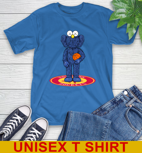 NBA Basketball Houston Rockets Kaws Bff Blue Figure Shirt T-Shirt 9