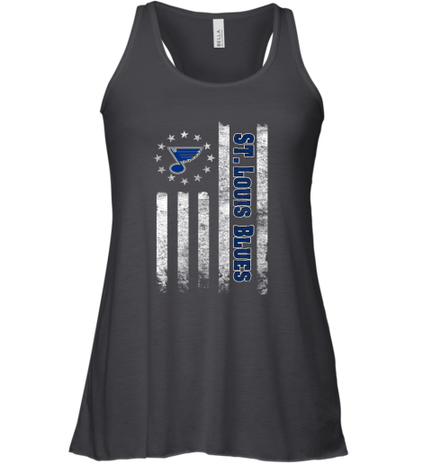 NHL American Flag Hockey Sports St.Louis Blues Racerback Tank