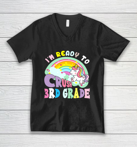 Back to school shirt ready to crush 3rd grade unicorn V-Neck T-Shirt