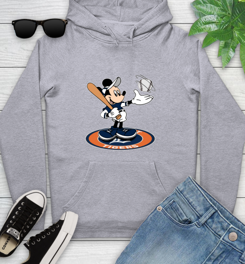 MLB Baseball Detroit Tigers Cheerful Mickey Disney Shirt Youth Hoodie 6