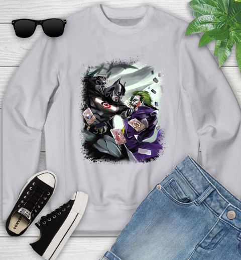 Carolina Hurricanes NHL Hockey Batman Fighting Joker DC Comics Youth Sweatshirt 4