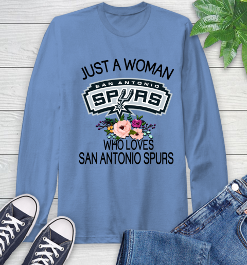 NBA Just A Woman Who Loves San Antonio Spurs Basketball Sports Long Sleeve T-Shirt 10