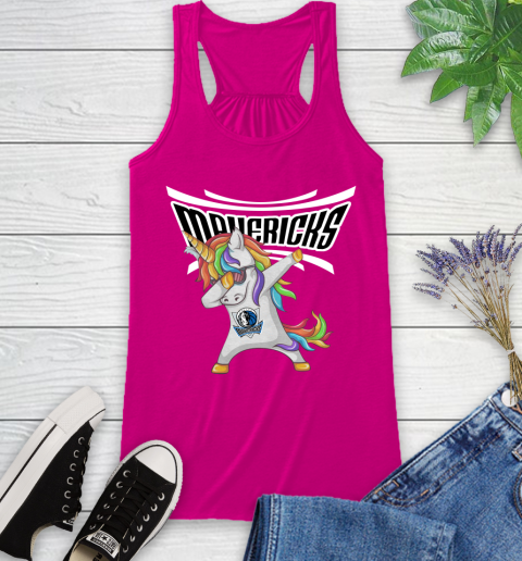 Dallas Mavericks NBA Basketball Funny Unicorn Dabbing Sports Racerback Tank 8