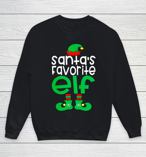 Christmas Santas Favorite Elf Funny Youth Sweatshirt