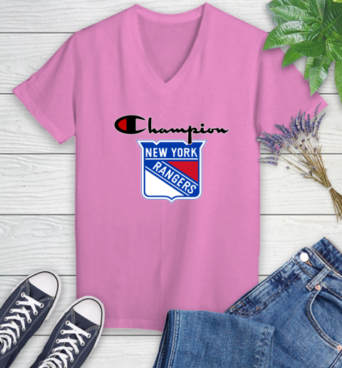 NHL Hockey New York Rangers Champion Shirt Women's V-Neck T-Shirt 10