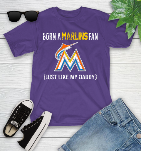 MLB Baseball Miami Marlins Loyal Fan Just Like My Daddy Shirt Youth T-Shirt 3