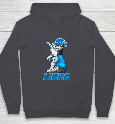NFL Football My Cat Loves Detroit Lions Youth Hoodie 5