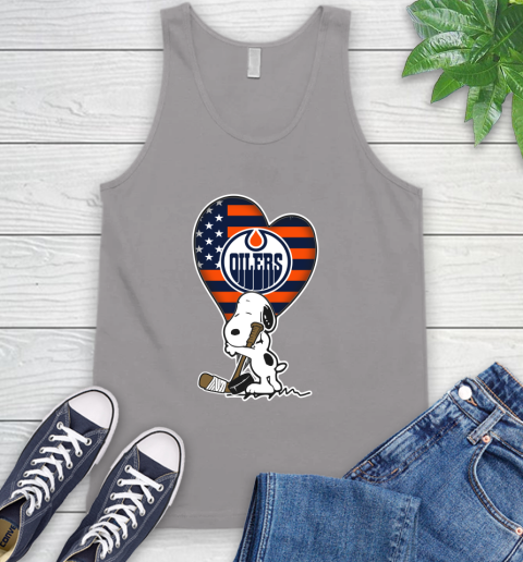 Edmonton Oilers NHL Hockey The Peanuts Movie Adorable Snoopy Tank Top 4