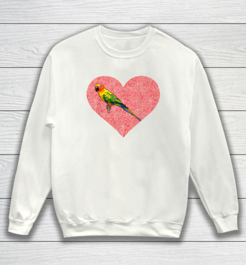 Sun Conure Valentines Day Bird Love Fingerprint Sweatshirt