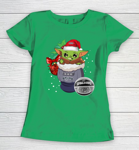 San Antonio Spurs Christmas Baby Yoda Star Wars Funny Happy NBA Women's T-Shirt