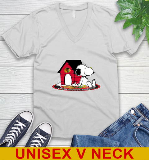 NHL Hockey Chicago Blackhawks Snoopy The Peanuts Movie Shirt V-Neck T-Shirt