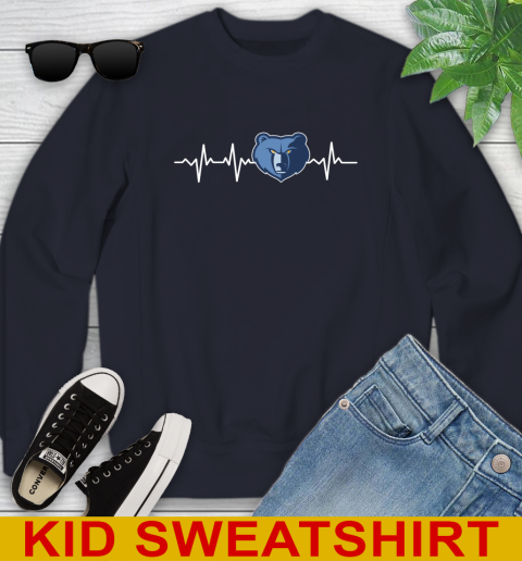 Memphis Grizzlies NBA Basketball Heart Beat Shirt Youth Sweatshirt 3 Memphis Grizzlies NBA Basketball Heart Beat Shirt Youth Sweatshirt - Image 3