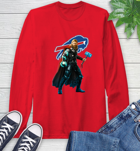 NFL Thor Avengers Endgame Football Buffalo Bills Long Sleeve T-Shirt 10